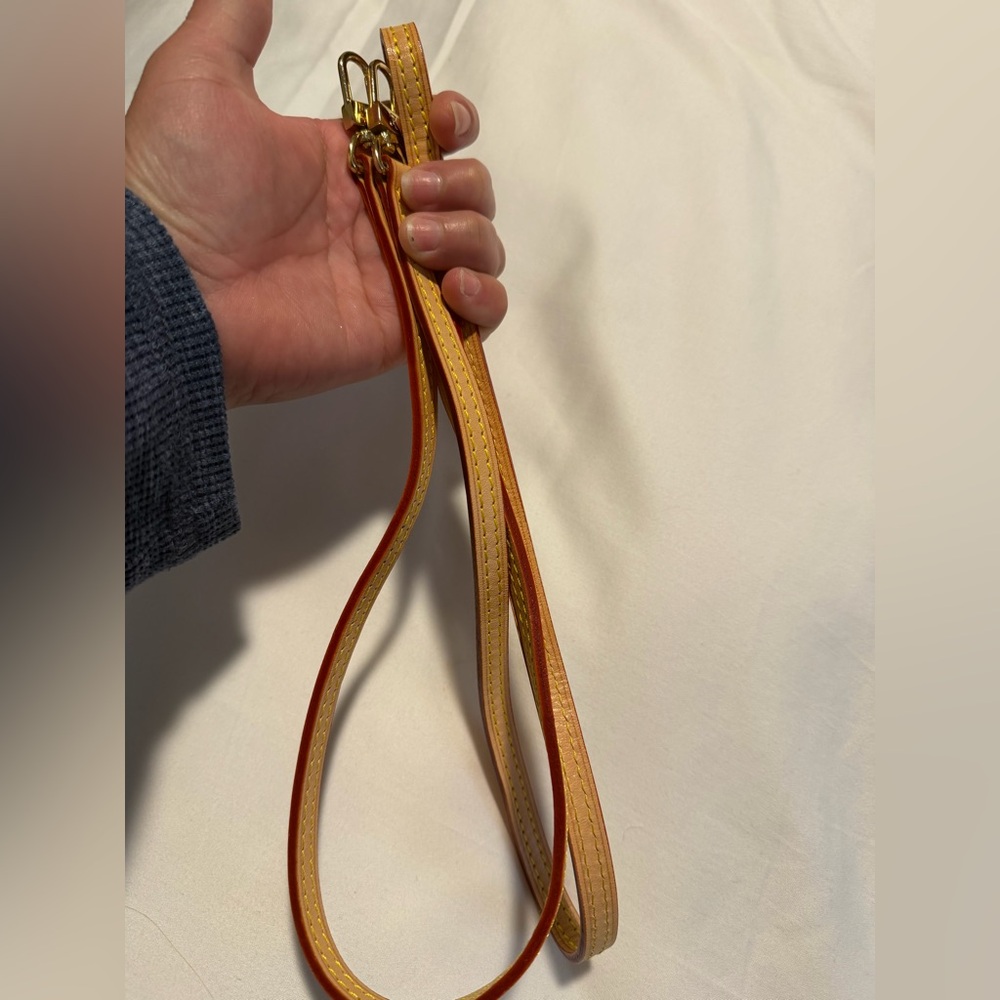Louis Vuitton Tan and Gold Leather Strap